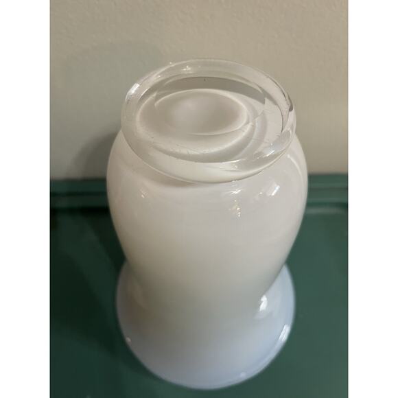 Opalescent Opaline Glass 8” Vase- MCM-Glows - Picture 3 of 5